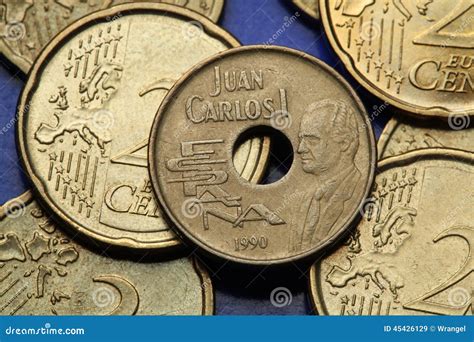 Coins of Spain stock image. Image of carlos, full, juan - 45426129