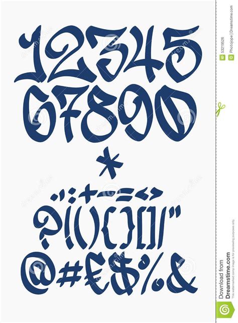 number fonts graffiti