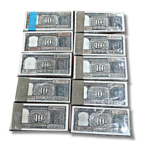 ₹10 Black Boat Note Packet – R. N. Malhotra | UNC | Rare Old RBI Currency