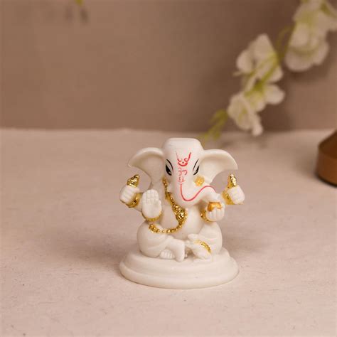 Ganesh Ji Statue Showpiece Idol, Crafted from Marble Finish Ganesh Ji ...