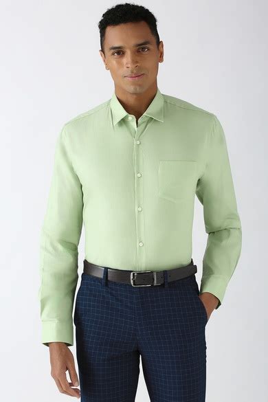 Buy Men Green Slim Fit Full Sleeves Formal Shirt Online - 39690646 ...