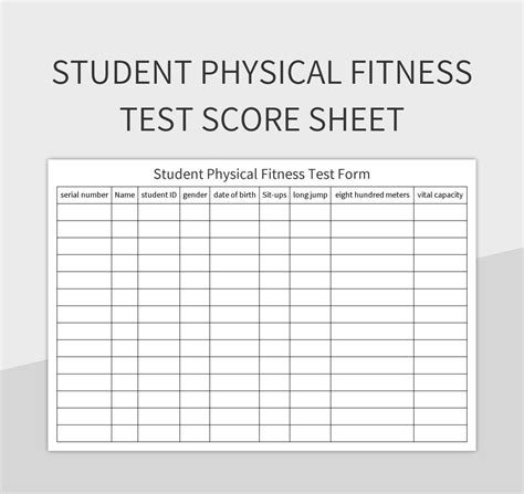 Student Physical Fitness Test Score Sheet Excel Template And Google ...