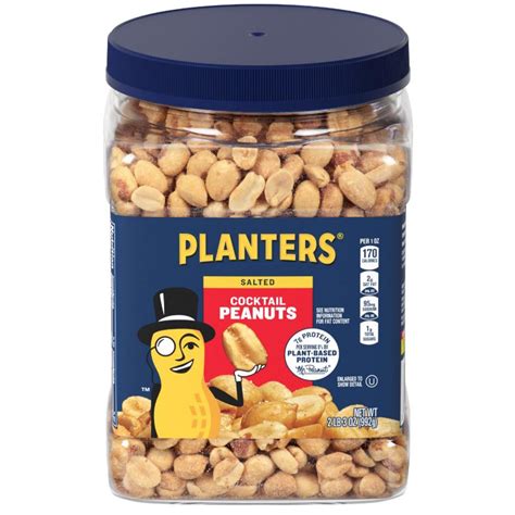 Planters Salted Peanuts Cocktail Party Snack Plant Based Protein After ...
