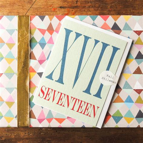 Mini Roman Numerals Seventeen Card By Kali Stileman Publishing