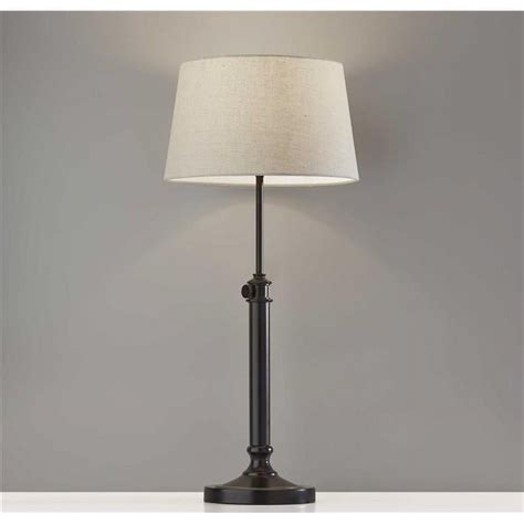 Set of 2 Black Metal Adjustable Height Table Lamp - Walmart.com
