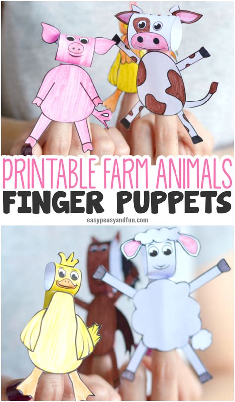 Printable Farm Animals Finger Puppets - Easy Peasy and Fun