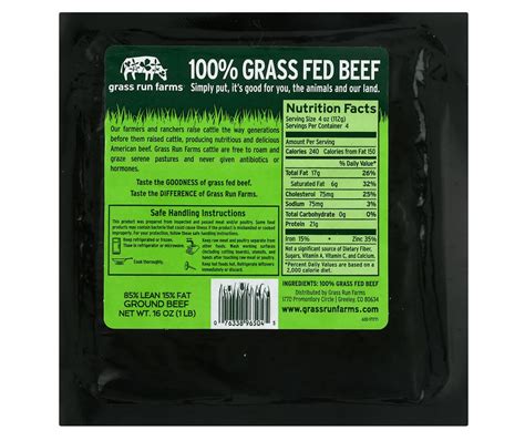 Grass Fed Ground Beef (85% 15%) | Grass Run Farms Products