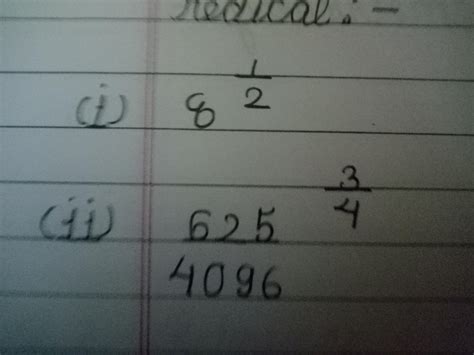 Express the following as radicals. In each case find the radicand and ...