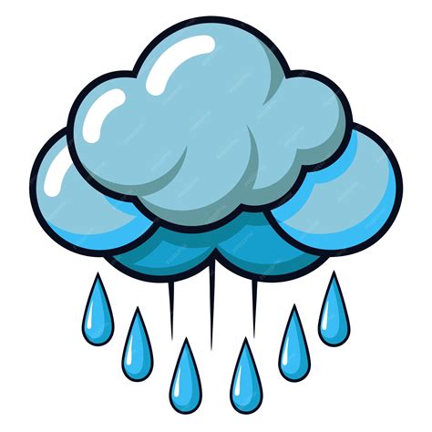 Rain cloud clip art and Vector Design With a White Background | Premium ...