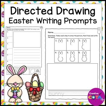 Easter Writing Prompts Directed Drawing by CreativeCOTA LLC | TPT