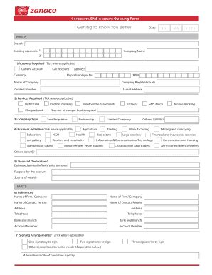 ZM Zanaco Bank Retail Banking Account Form - Fill Online, Printable ...