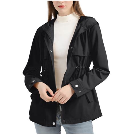 Byworldtasic Womens Coat Plus Size Rain Jackets For Women Waterproof ...