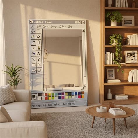 Ms Paint Mirror, Retro Windows 95 Style Wall Mirror, Nostalgic Aesthetic Decor, Handmade Pixel ...