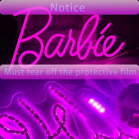 5V USB LED Pink Barbie Neon Logo Dimmable Wall Decoration 16 X 8 Inches ...