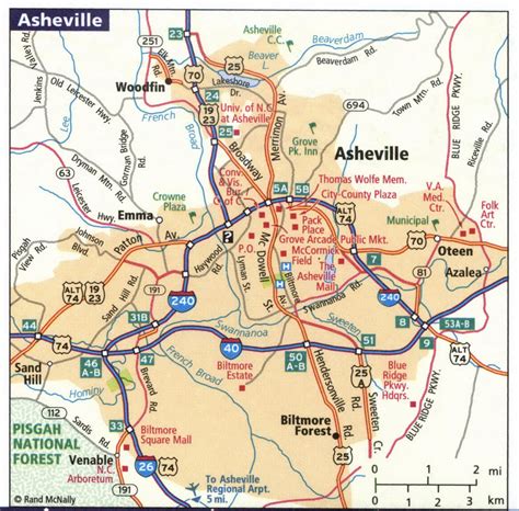 Printable Map Of Asheville Nc