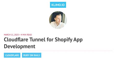 Cloudflare Tunnel for Shopify App Development · A blog by Jan Klimo