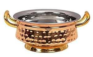 Buy Indian Art Villa Steel Copper Hammered Design Handi/Bowl/Casserole ...