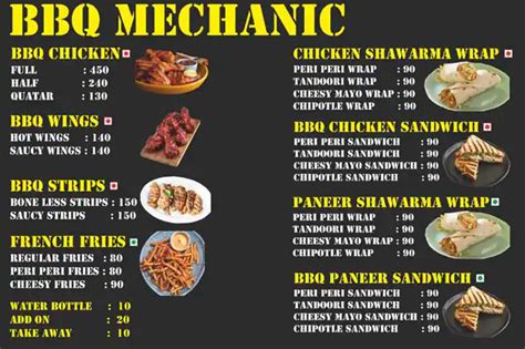 Menu at BBQ MECHANIC, Chennai, shop no 2