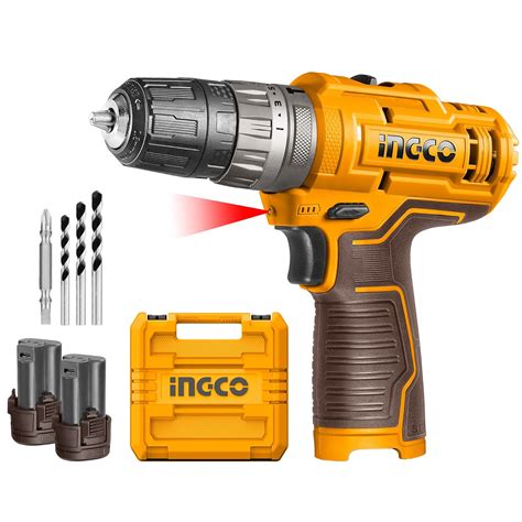 INGCO 12V Cordless Drill Machine, Drilling Machine With 2 Pcs Battery ...