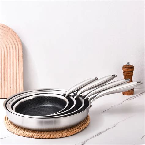 Wholesale Non Stick Frying Pan Set Honey Comb Tri-ply Stainless Steel ...