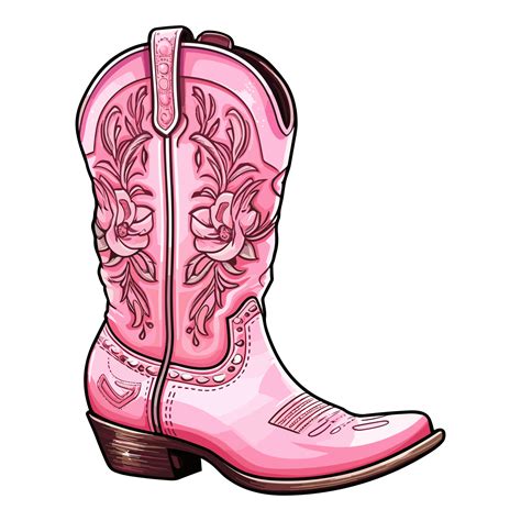 Pink Cowboy Boots Cartoon