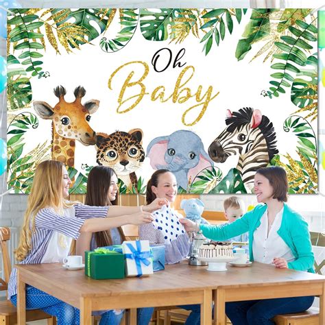 Buy Safari Baby Shower Backdrop Jungle Theme Baby Shower Decorations ...