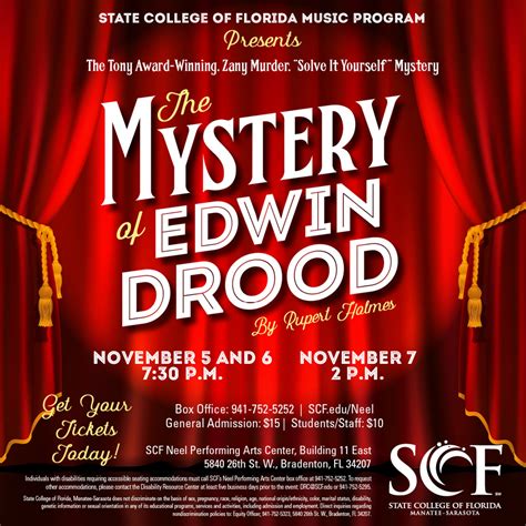 The SCF Music Theatre Ensemble Presents Rupert Holmes' The Mystery of ...