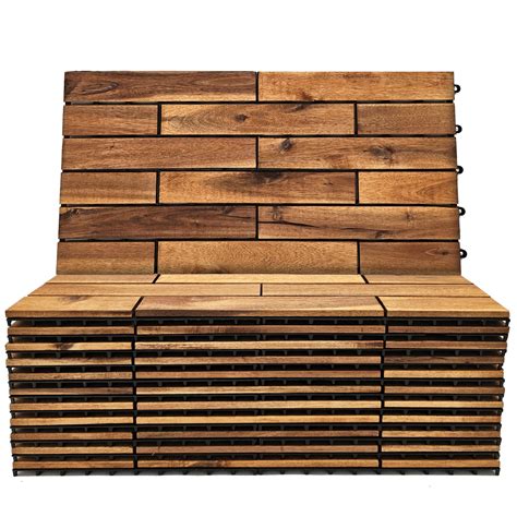 Interlocking Deck Tiles 24 x 12 Long Boards - Snap Together Wood ...