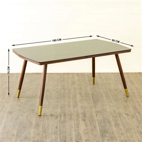 Buy Noir Novelty Glass Top 6-Seater Dining Set with Chairs and Bench ...