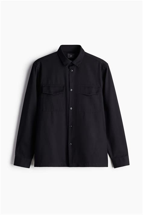 Men’s Black Regular Fit Utility overshirt | H&M IN