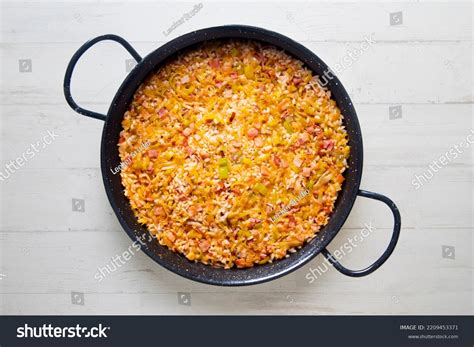 Paella Bacon Leeks Traditional Spanish Paella Stock Photo 2209453371 ...