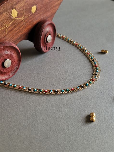 Enamel Anklet with Evil Eye Charm – Bhangi by Nilja K Baby