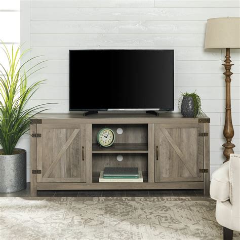 Manor Park Modern Farmhouse Barn Door TV Stand for India | Ubuy