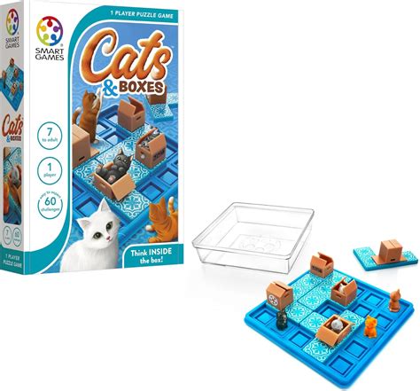 Amazon.com: SmartGames Cats & Boxes Travel Game with 60 Challenges for ...