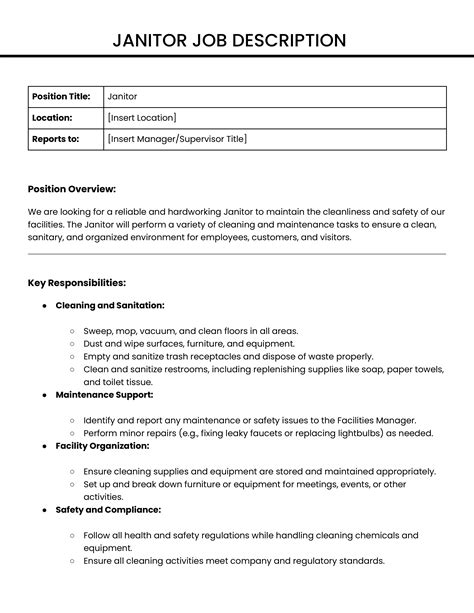 Janitor Job Description | Medusa Store