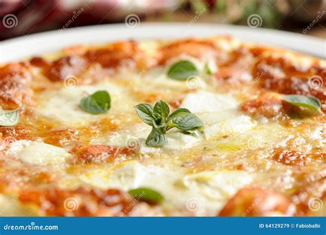 Traditional Italian Margherita Pizza Stock Image - Image of carb ...