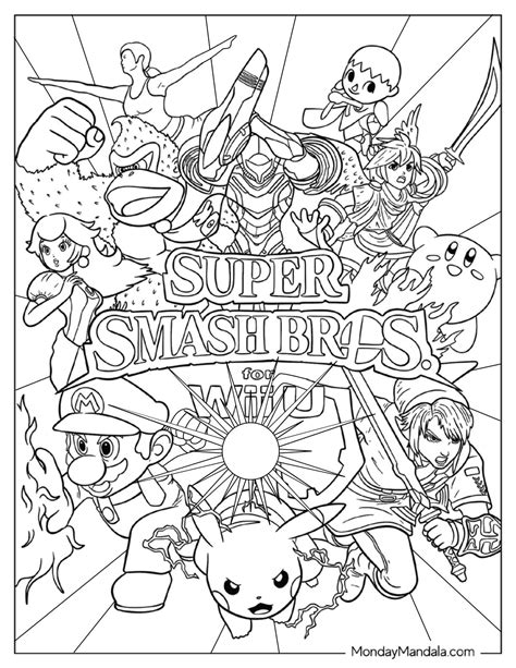 20 Super Smash Bros Coloring Pages (Free PDF Printables) | Mario ...