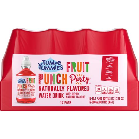 Tum-e Yummies Health Drink, Fruit Punch Party Water, 10.1 fl oz, 12 ...