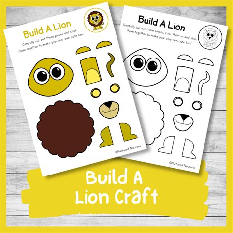 Build A Lovely Lion (Cut And Paste Craft) - Nurtured Neurons
