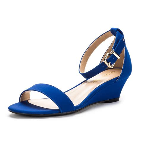 Dream Pairs - Women Low Wedge Heel Sandals Open Toe Ankle Strap Buckle ...