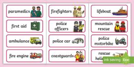 Emergency Services Word Mat