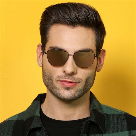 Brown Black Half Rim Rectangle Vincent Chase METAL SUN VC S12598 Sunglasses