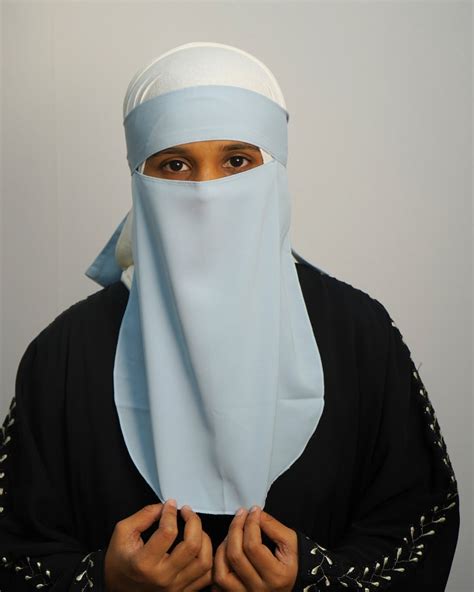 Sky Blue One Layer Niqab – BLAEK