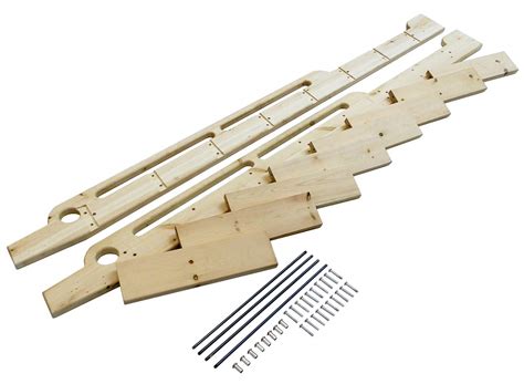 Buy DIYHD 96" Unfinished Rolling Library Wooden Step Ladder with Glab ...