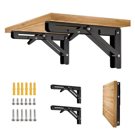 Snapklik.com : Folding Shelf Bracket 16 Inch 2PC Wall Mounted ...