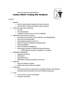 Fillable Online newtrier k12 il new trier athletic training student ...