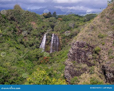 Opaekaa Falls Waterfall in Kauai Stock Photo - Image of park, travel ...