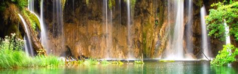 Download wallpaper tropics, pond, waterfall, mirror, laguna, Waterfall ...