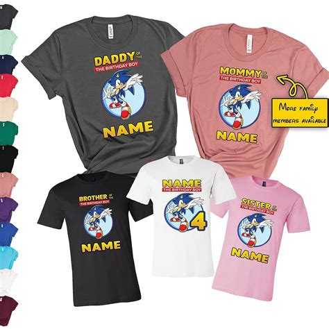 Sunny custom family clothing Sonic Birthday shirts, Custom Sonic family ...