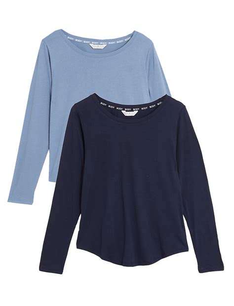 Buy 2 Pack Cotton Modal Sleep Tee at Marks & Spencer